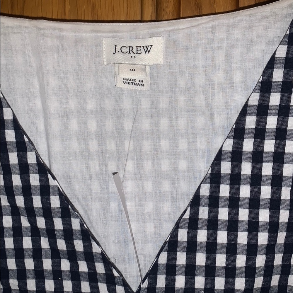 Blue checked button front J Crew factory dress - Picture 2 of 4